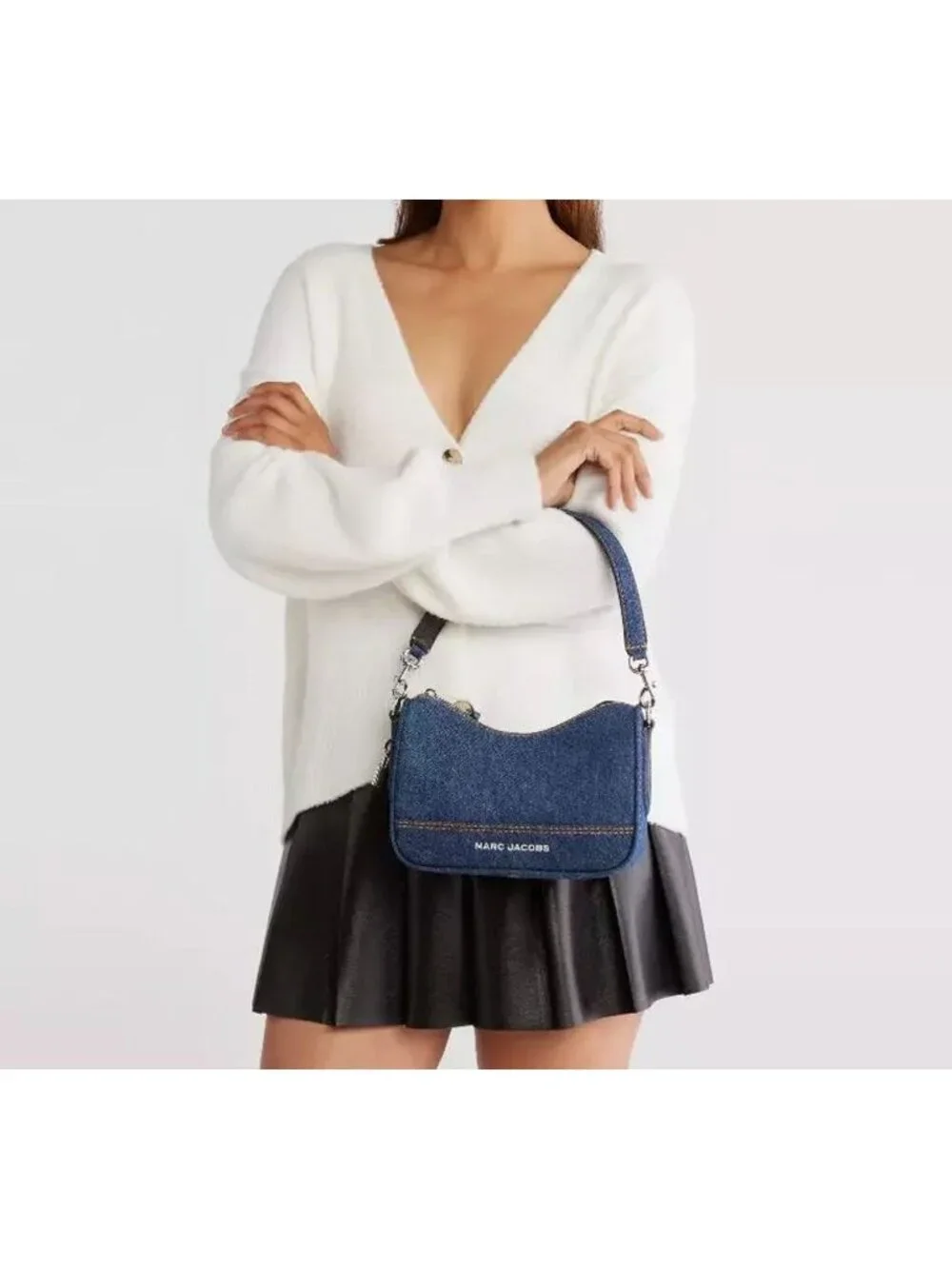 Marc Jacobs Denim Drifter Convertible Shoulder Bag Blue OS